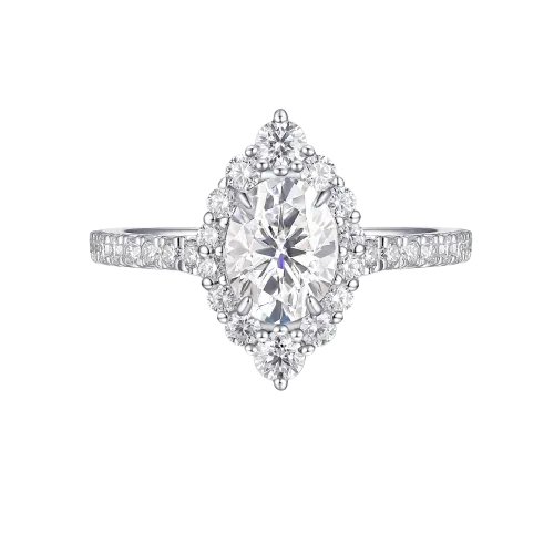 Haloise - Halo Oval Moissanite Engagement Ring | Wedfit